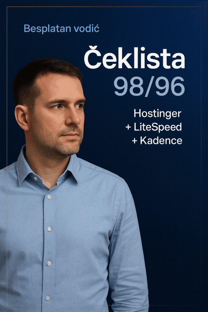 Čeklista 98/96 – Hostinger + LiteSpeed + Kadence